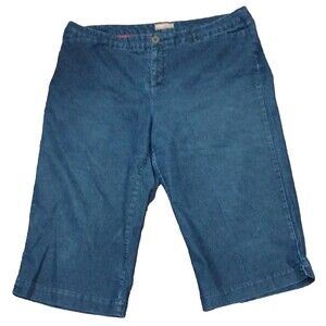 Vintage Khakis Woman Bermuda Shorts 24W Plus Blue Denim Look 20.5" Inseam EUC